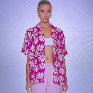 NWT ERL Unisex Floral Short Sleeve Shirt